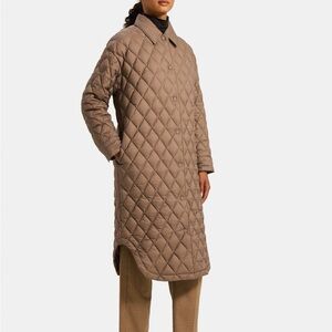 Theory Quilted coat in crinkle nylon